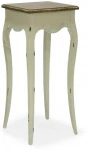 Gėlių stalelis SAMIRA-1, 36x36x81 cm, stalviršis: MDF plokštė, rėmas ir kojos: uosio mediena, spalva: sendinta balta/ruda