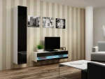 Cama Living room cabinet set VIGO NEW 13 baltas/juodas gloss