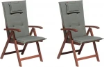 Beliani 2 sodo kėdžių rinkinys su TOSCANA pilkomis pagalvėlėmis
