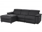 Trivietė sofa Loft Tanaro, juoda