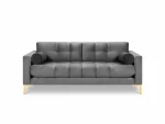 Trivietė sofa Cosmopolitan Design Bali, pilka/auksinės spalvos