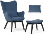 Sofatel Norse mėlynas fotelis su kėdute