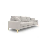 Trivietė sofa Larnite, 222x102x90 cm, šviesiai pilka