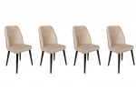 4-ių kėdžių komplektas Kalune Design Alfa 434 V4, smėlio/juodas