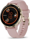 Garmin Venu® 3S Soft Gold Stainless Steel Bezel with Dust Rose Case and Silicone Band 41mm