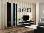 Cama Living room cabinet set VIGO NEW 5 baltas/juodas gloss