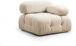 Hanah Home CREAM 1 sėdynės sofa Bubble 1R - Kreminis Bouclette