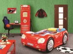 Lova su čiužiniu Sleep Car, 90x180 cm, raudona