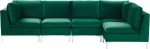 Beliani Modular 5-vietė aksominė kampinė sofa, kairiarankė, žalia EVJA
