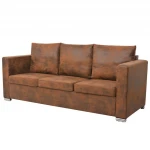 Trivietė sofa, 191x73x82cm, ruda