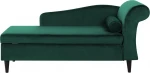 Sofa Beliani Szezlong velour right - hand emerald LUIRO