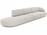 Kairinė sofa Micadoni Miley, 302 x 85 x 74 cm, pilka