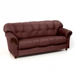 Sofa Rosa 3S, tamsiai raudona/tamsiai ruda