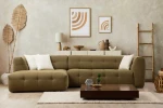 Hanah Home Kampinė sofa Cady 3 Seater Left - Khaki