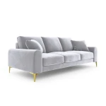 Keturvietė sofa Velvet Larnite, 237x102x90 cm, pilka