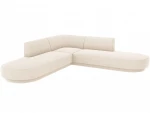 Simetrinė kampinė sofa Micadoni Miley, 220 x 220 x 74, balta