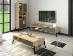 TV staliukas Kalune Design Svetainės baldų rinkinys Trotse - Sapphire Oak, Anthracite