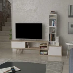 TV staliukas Kalune Design Televizijos vienetas Lagomood Manzara - Baltas, Oak