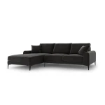 Penkiavietė sofa Velvet Larnite, 254x182x90 cm, tamsiai pilkos spalvos