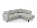 Dešininė kampinė sofa Venus, 5 sėdimos vietos, šviesiai pilka