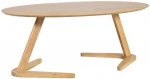 Kavos staliukas LANA, 120x60x45 cm, stalviršis: MDF su ąžuolo lukštu, kojos ir rėmas: kaučiukmedis, spalva: ąžuolo