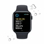 Apple Watch SE GPS + Cellular 44mm Midnight Aluminium Case with Midnight Sport Band - Regular 2nd Gen - MNPY3EL/A