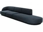 Dešininė sofa Micadoni Miley, 302 x 85 x 74 cm, mėlyna