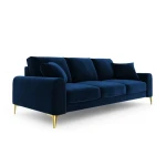 Keturvietė sofa Velvet Larnite, 237x102x90 cm, tamsiai mėlyna
