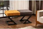 Kalune Design Pufas Brda Metal Profil Ayakl - Anthracite, Mustard