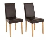 2-jų kėdžių komplektas Liva Brown, rudas
