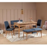 Kalune Design Išplečiamas pietų stalas ir kėdės (5 vienetai) Vina Atlantic Dark Mėlyna
