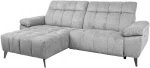 Corner sofa LUZERN LC, electric recliner, light pilkas