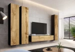 Cama living room cabinet set VIGO 1 juodas/wotan oak