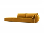 Velvet sofa Vanda (kairinė), 4 sėdimos vietos, geltona