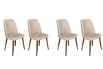 4-ių kėdžių komplektas Kalune Design Dallas 550 V4, smėlio