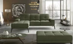 Kairinės kampinės sofos ir pufo komplektas Eltap Torrense, žalias