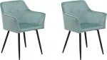 2-ių kėdžių komplektas Beliani Jasmin, žalias/juodas