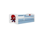 Vaikiška lova su čiužiniu ir stalčiumi Kocot Kids BabyDreams Blue spiderman, mėlyna/balta