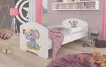 Vaikiška lova Adrk Furniture Pepe Elephant, 80x160 cm, balta
