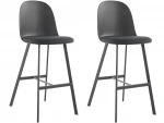 2-ių baro kėdžių komplektas Notio Living Asta, pilkas/juodas