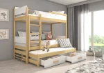 Dviaukštė lova Adrk Furniture Queen, 90x200 cm, balta/ruda