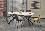 PERONI extension table, baltas marble / juodas