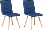 Beliani 2 valgomųjų kėdžių rinkinys mėlyna BROOKLYN
