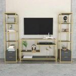 TV staliukas Kalune Design Televizijos vienetas Robbins - Gold, Anthracite