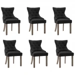 Valgomojo kėdės, 6vnt., juodos spalvos, audinys (3x287942)