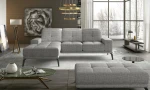 Kairinės kampinės sofos ir pufo komplektas Eltap Torrense, šviesiai pilkas