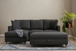 Hanah Home Kampinė sofa Eva Left - Anthracite