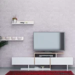 TV staliukas Kalune Design Televizoriaus spintelė Enjo - Baltas, Teak