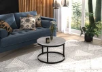 Kavos staliukas ADRK Furniture Rinen, 55x55cm, pilkas, juodas
