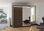 Spinta ADRK Furniture su LED apšvietimu Viki 180, tamsiai ruda